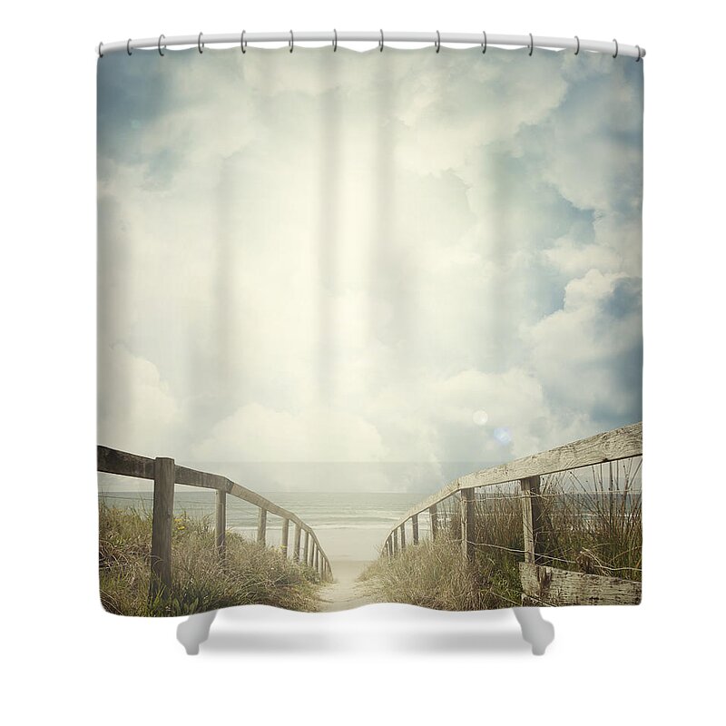 Beach Shower Curtain featuring the photograph Walkway #1 by Les Cunliffe