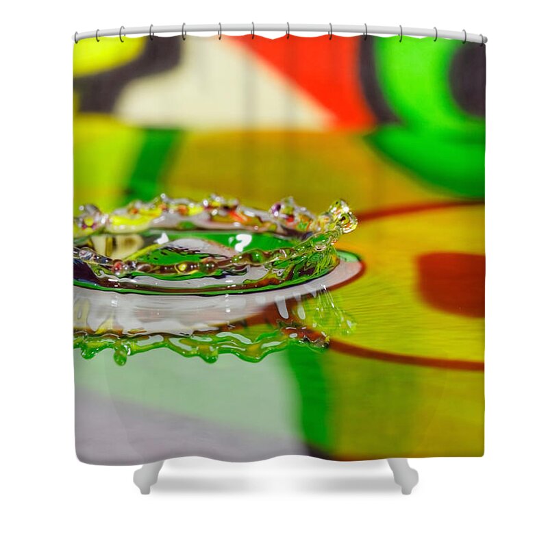  Abstract Shower Curtain featuring the photograph Water Crown by Peter Lakomy