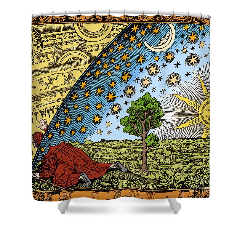 History Shower Curtain featuring the drawing Where Heaven And Earth Meet 1888 by Science Source