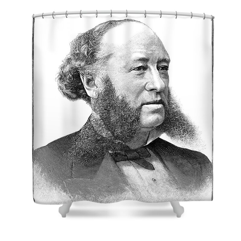 1885 Shower Curtain featuring the painting William Henry Vanderbilt (1821-1885) #1 by Granger