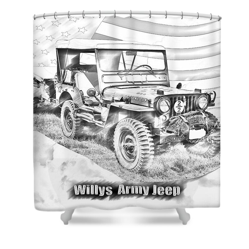 Army Shower Curtain featuring the photograph Willys World War Two Army Jeep #2 by Keith Webber Jr