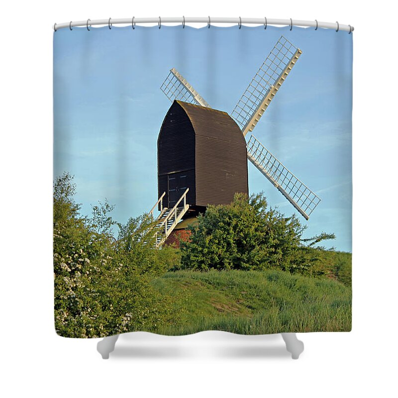 Windmill Shower Curtain featuring the photograph Windmill on Brill Common #1 by Tony Murtagh