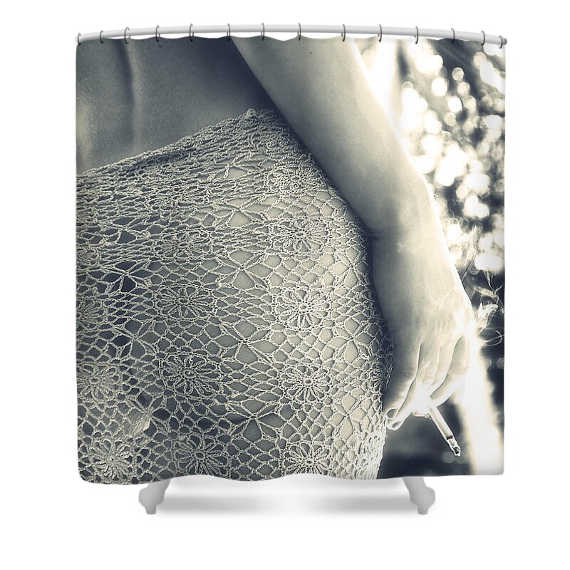 Art Shower Curtain featuring the photograph Woman by Stelios Kleanthous