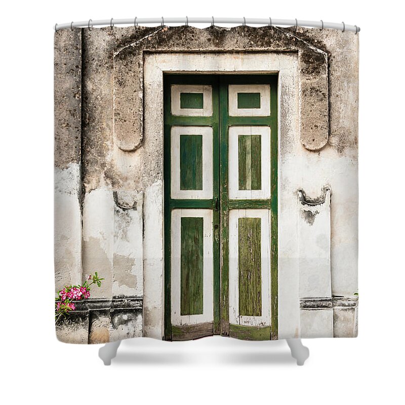 Steps Shower Curtain featuring the photograph Xxxl Old Weathered Door On Deterioting by Ogphoto