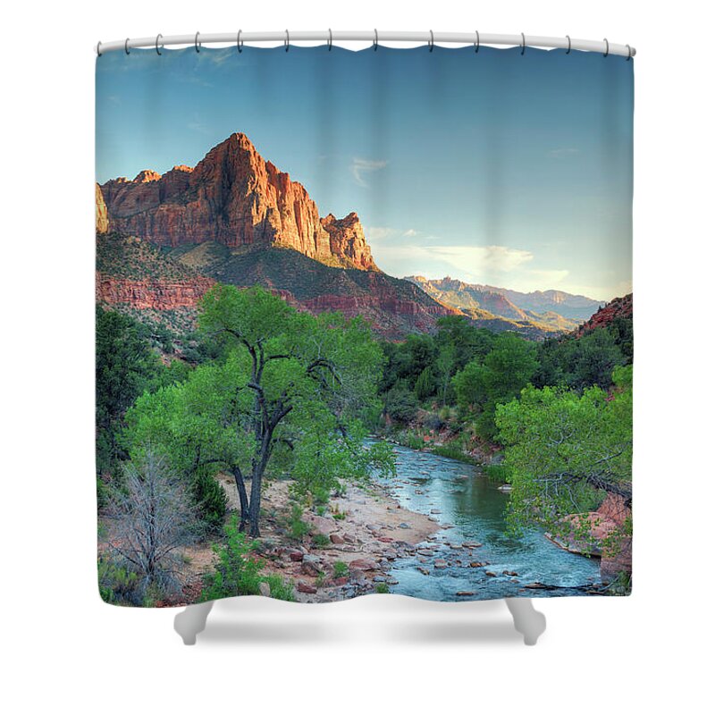 Scenics Shower Curtain featuring the photograph Zion Canyon National Park #1 by Michele Falzone