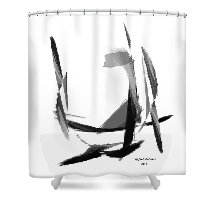Abstract Shower Curtain featuring the digital art Abstract Series II by Rafael Salazar