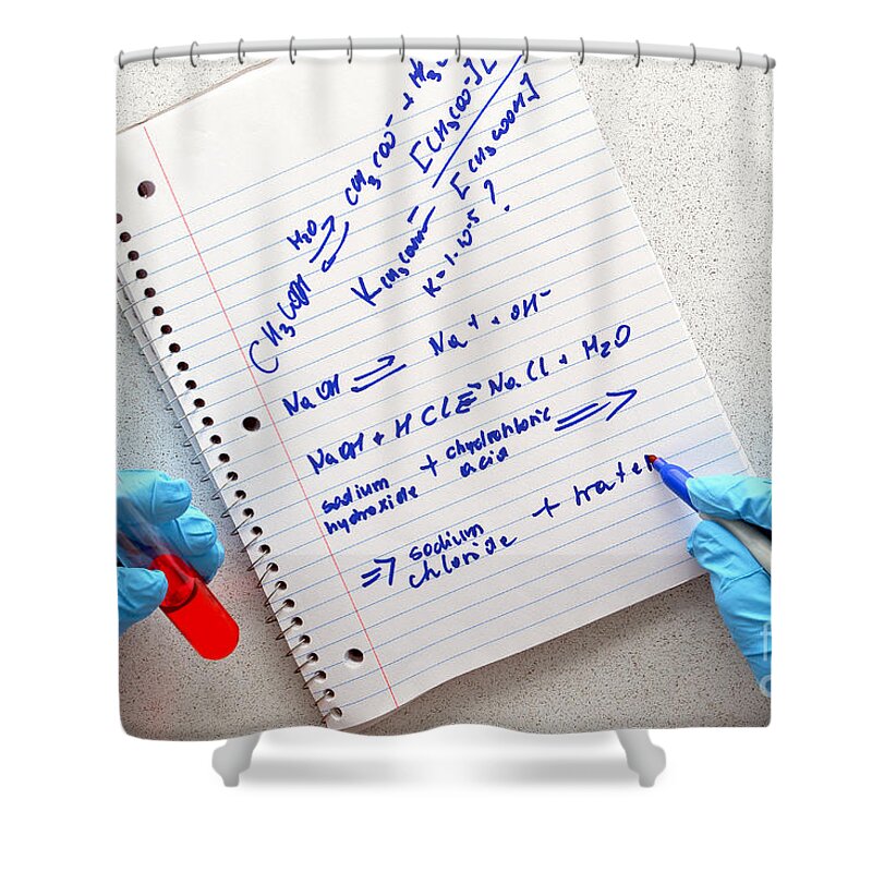 Chemist Shower Curtain featuring the photograph Laboratory Experiment in Science Research Lab #10 by Science Research Lab