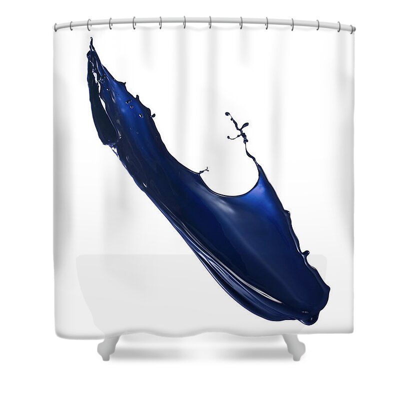 White Background Shower Curtain featuring the photograph Splashing Of The Color Paint #10 by Level1studio