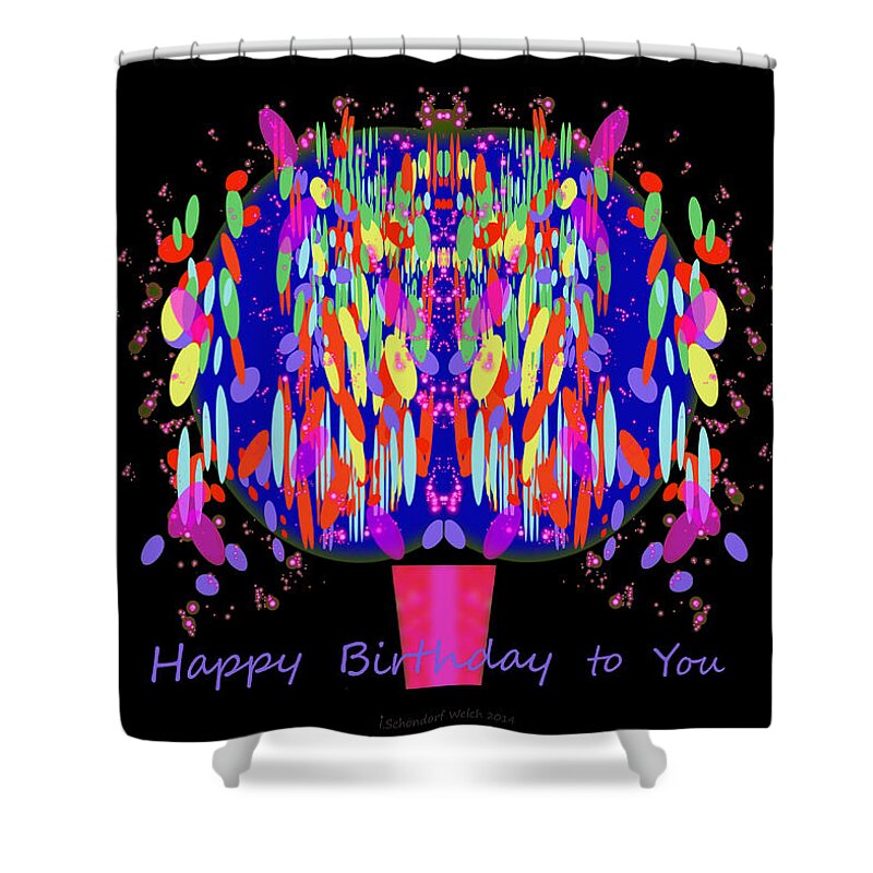 1038 Shower Curtain featuring the painting 1038 - Happy Birthday to you by Irmgard Schoendorf Welch