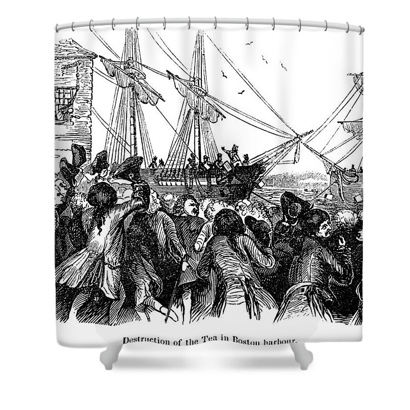 1773 Shower Curtain featuring the photograph Boston Tea Party, 1773 #11 by Granger