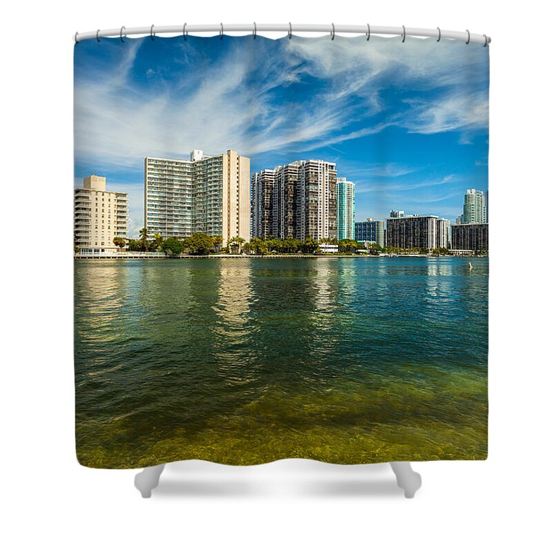 Architecture Shower Curtain featuring the photograph Miami Skyline #11 by Raul Rodriguez