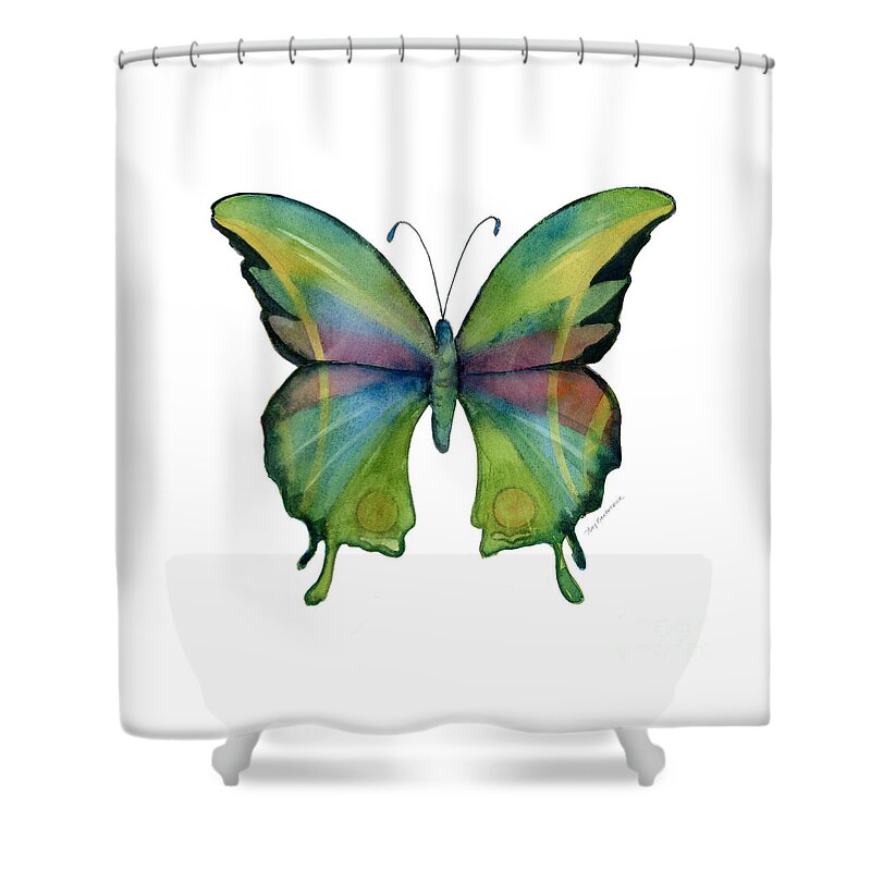 Prism Shower Curtain featuring the painting 11 Prism Butterfly by Amy Kirkpatrick