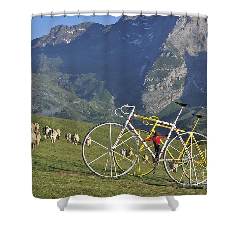 Statue Shower Curtain featuring the photograph Col d'Aubisque, Pyrenees by Arterra Picture Library