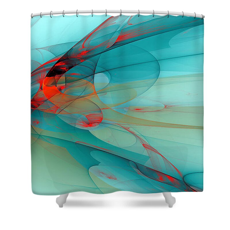 Abstract Art Shower Curtain featuring the digital art 1256 by Lar Matre