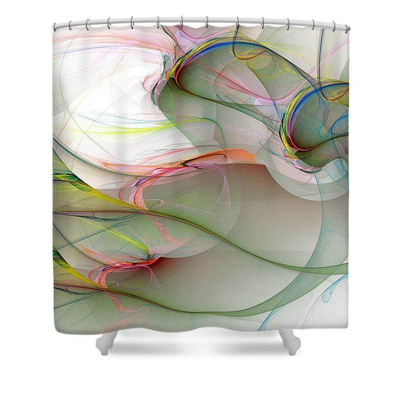 Abstract Art Shower Curtain featuring the digital art 1263 by Lar Matre
