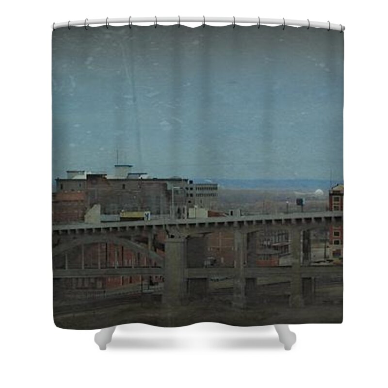 12th Shower Curtain featuring the photograph 12th Street Bridge Kansas City Missouri by Elizabeth Sullivan