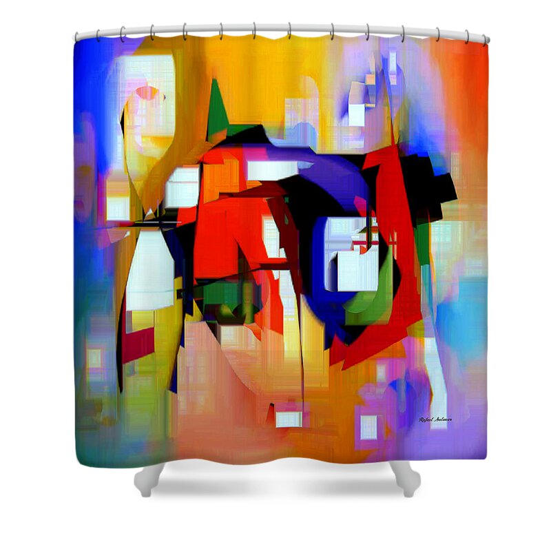 Abstract Shower Curtain featuring the digital art Abstract Series IV by Rafael Salazar