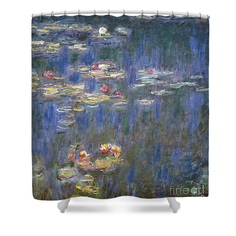 Impressionism Shower Curtain featuring the painting Water Lilies by Claude Monet
