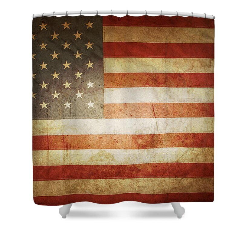 Flag Shower Curtain featuring the photograph American flag 69 by Les Cunliffe
