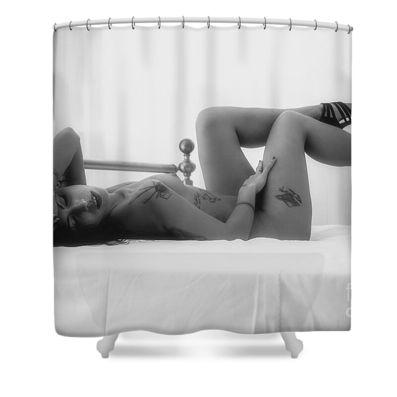 Adult Shower Curtain featuring the photograph Silvia #14 by Traven Milovich