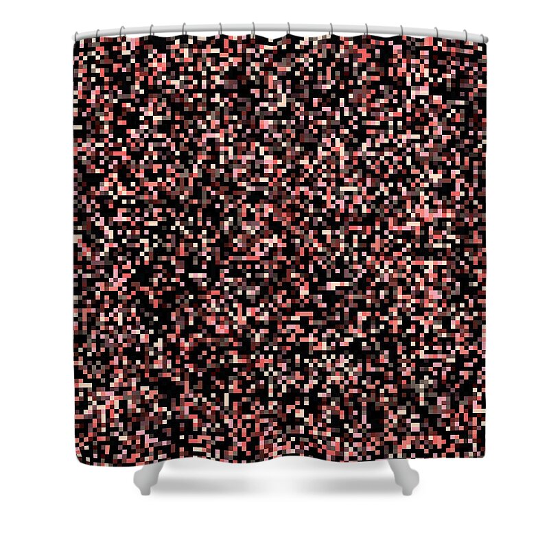 Abstract Shower Curtain featuring the digital art Pixel Art #143 by Mike Taylor