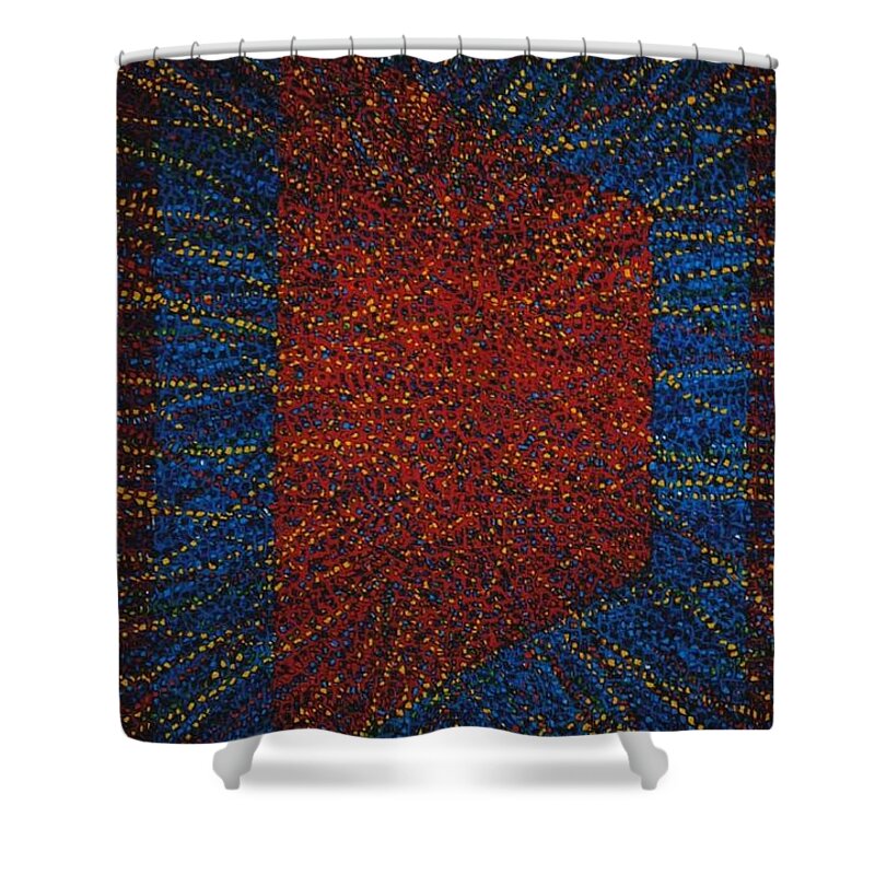 Inspirational Shower Curtain featuring the painting Mobius Band #15 by Kyung Hee Hogg