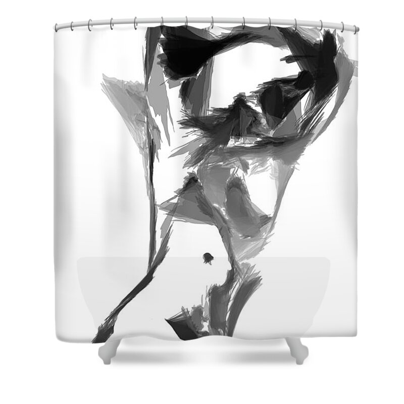 Abstract Shower Curtain featuring the digital art Abstract Series II #17 by Rafael Salazar