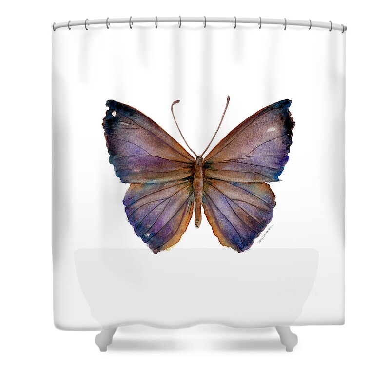 Purple Shower Curtain featuring the painting 18 Purple Pandemos Butterfly by Amy Kirkpatrick