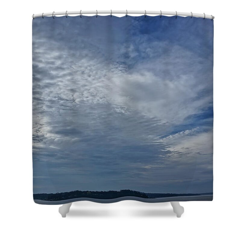 Blue Sky Shower Curtain featuring the photograph 18th Birthday Sky by Ronda Broatch