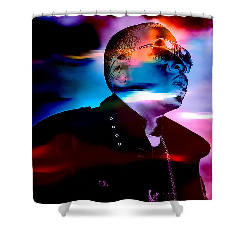 Jay Z Art Shower Curtain featuring the mixed media Jay Z Collection #19 by Marvin Blaine