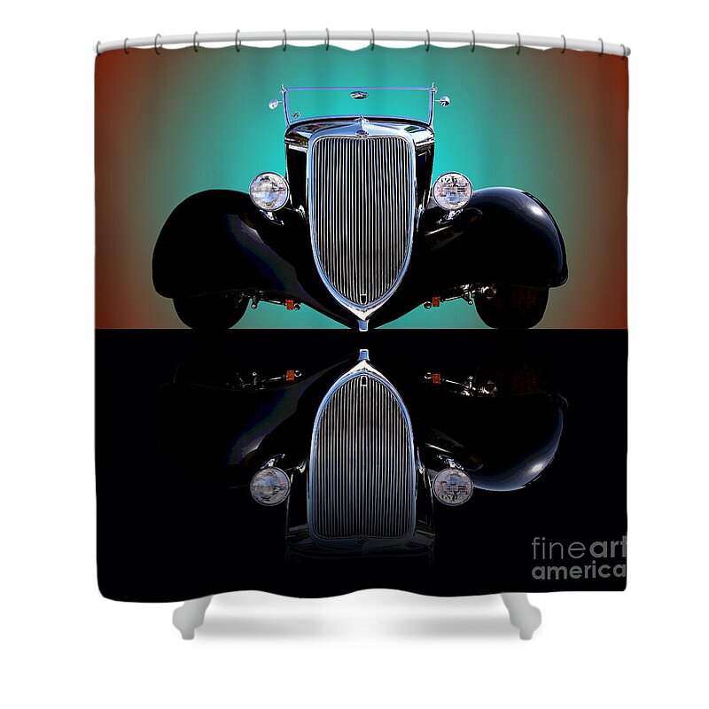 Car Shower Curtain featuring the photograph 1934 Ford Phaeton Convertible by Jim Carrell
