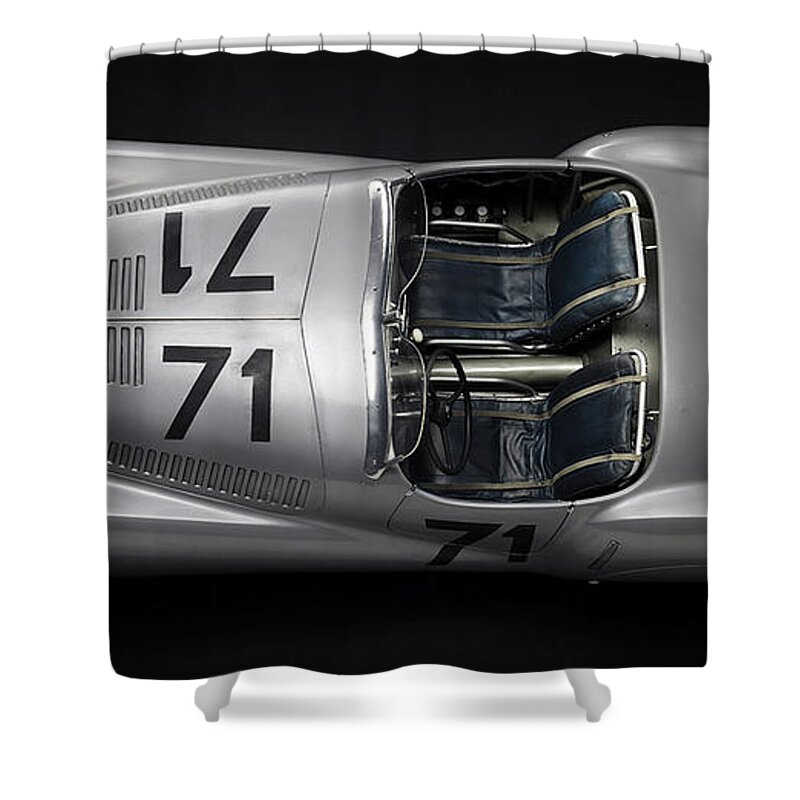 1937 Bmw 328 Bugelfalte Shower Curtain featuring the digital art 1937 BMW 328 Bugelfalte by Marvin Blaine