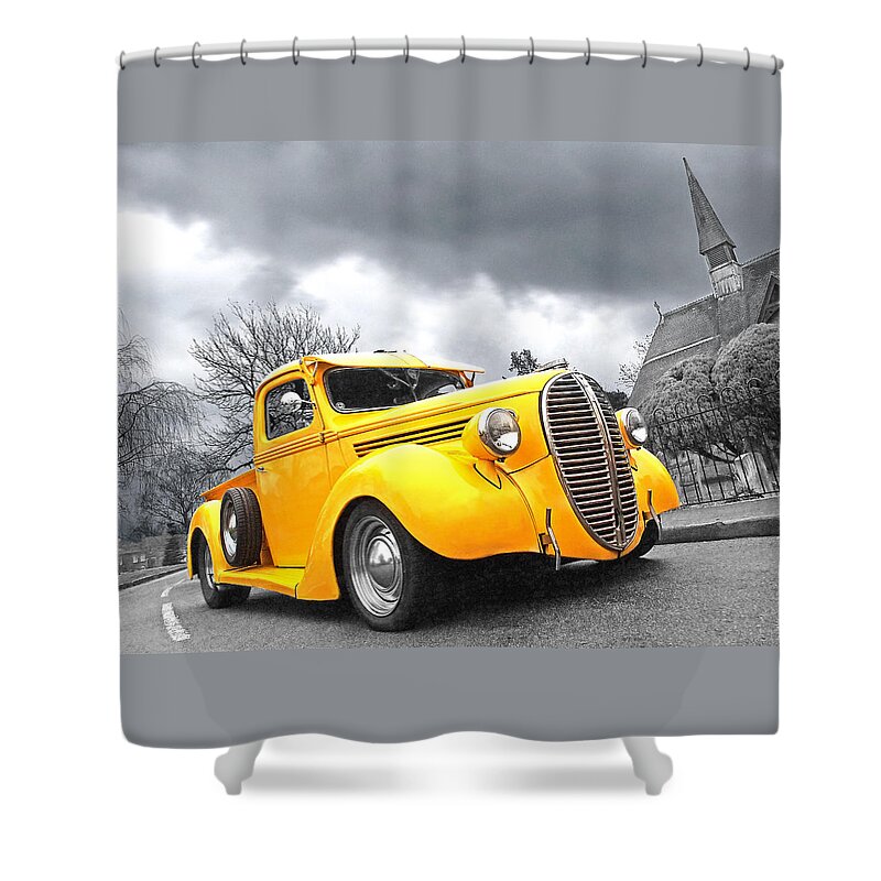 Ford Truck Shower Curtain featuring the photograph 1938 Ford Pickup by Gill Billington