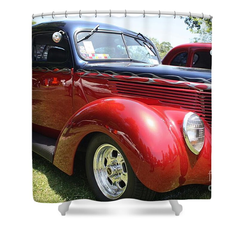 1938 Ford Two Door Sedan Shower Curtain featuring the photograph 1938 Ford Two Door Sedan by John Telfer