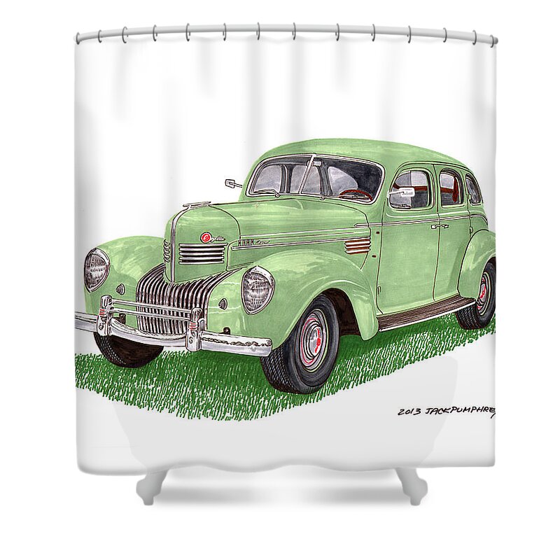 Classic Car Art Shower Curtain featuring the painting 1939 Chrysler Imperial by Jack Pumphrey
