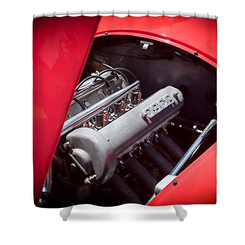 1952 Osca Mt4 1100 Engine Shower Curtain featuring the photograph 1952 OSCA MT4 1100 Engine by Jill Reger
