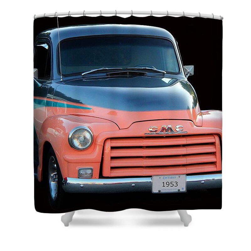 Truck Shower Curtain featuring the photograph 1953 GMC Pick-up by Davandra Cribbie