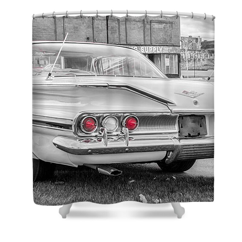 1960 Chevrolet Shower Curtain featuring the photograph 1960 Chevy Impala  7D08509 by Guy Whiteley