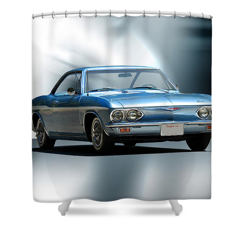 Auto Shower Curtain featuring the photograph 1965 Chevrolet Corvair I by Dave Koontz