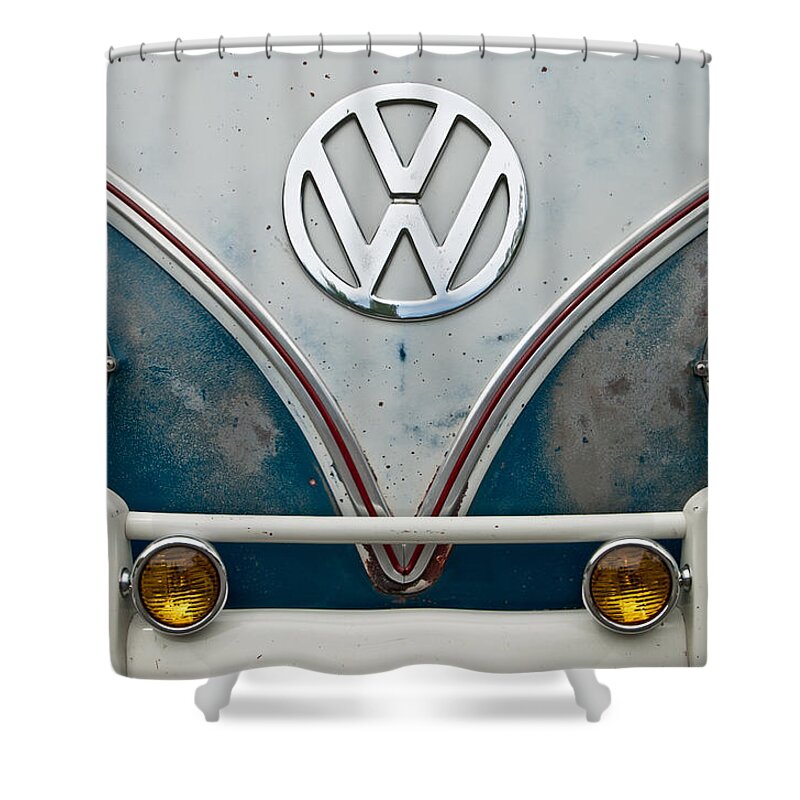 Volkswagen Shower Curtain featuring the photograph 1965 VW Volkswagen Bus by Jani Freimann