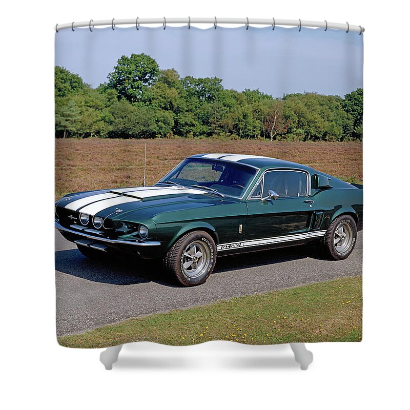 Photography Shower Curtain featuring the photograph 1967 Ford Shelby Cobra 350gt Mustang by Panoramic Images