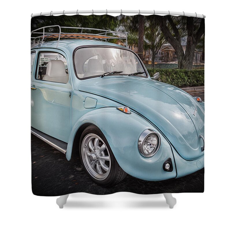1974 Volkswagen Beetle Shower Curtain featuring the photograph 1974 Volkswagen Beetle VW Bug by Rich Franco