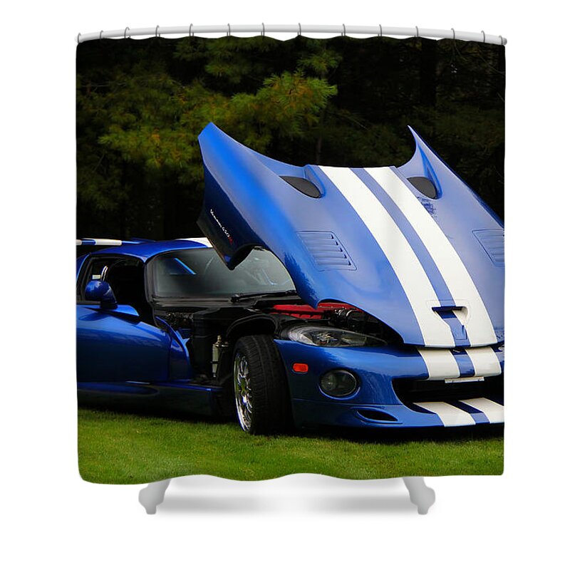 Car Shower Curtain featuring the photograph 1997 Viper Hennessey Venom 650r 4 by Davandra Cribbie