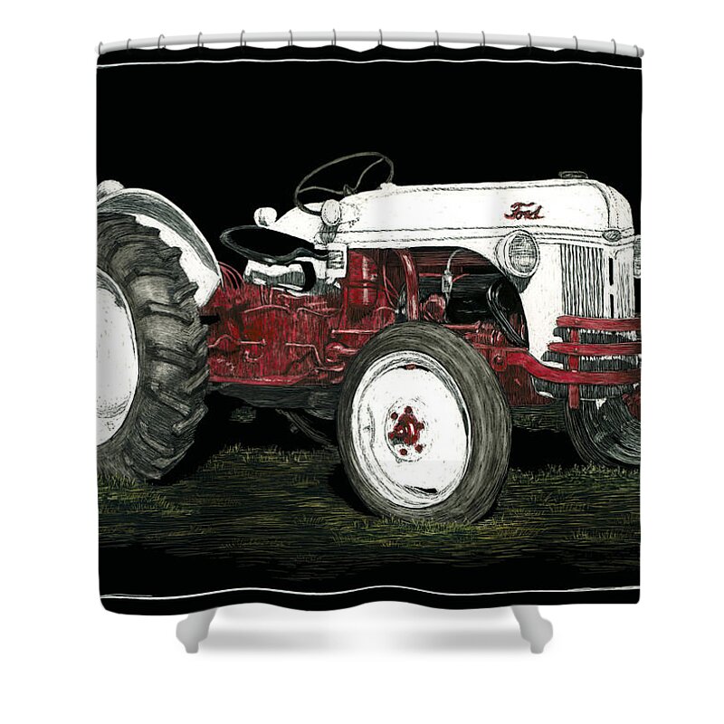 Tractor Shower Curtain featuring the photograph 20 Horses #1 by Ann Ranlett
