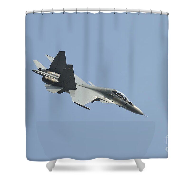 Horizontal Shower Curtain featuring the photograph A Sukhoi Su-30mkm Of The Royal #2 by Remo Guidi