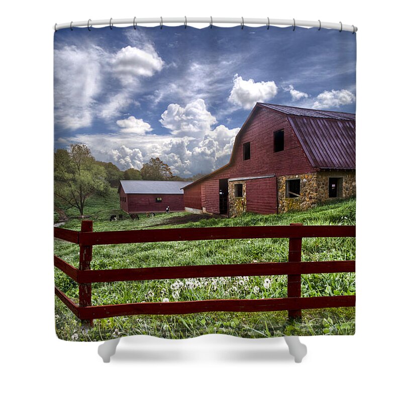Clouds Shower Curtain featuring the photograph All American #2 by Debra and Dave Vanderlaan