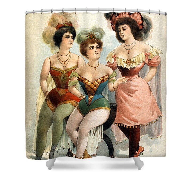 Entertainment Shower Curtain featuring the photograph American Burlesque Costumes, 1899 #2 by Photo Researchers
