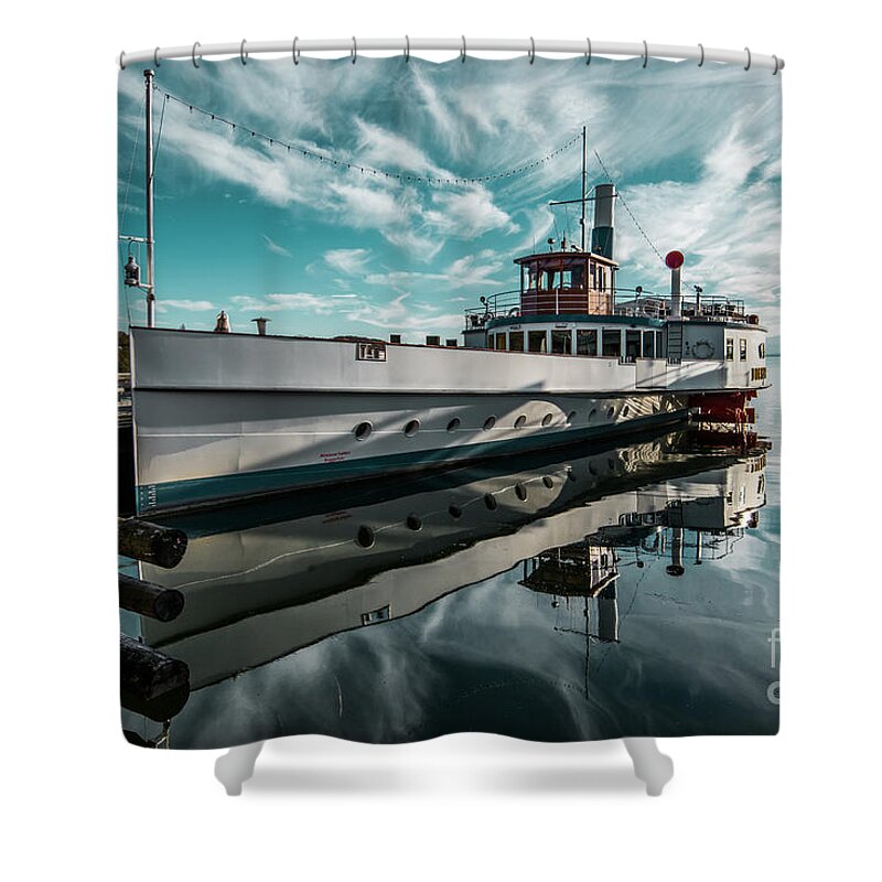Ammersee Shower Curtain featuring the photograph Ammersee fleet #2 by Hannes Cmarits