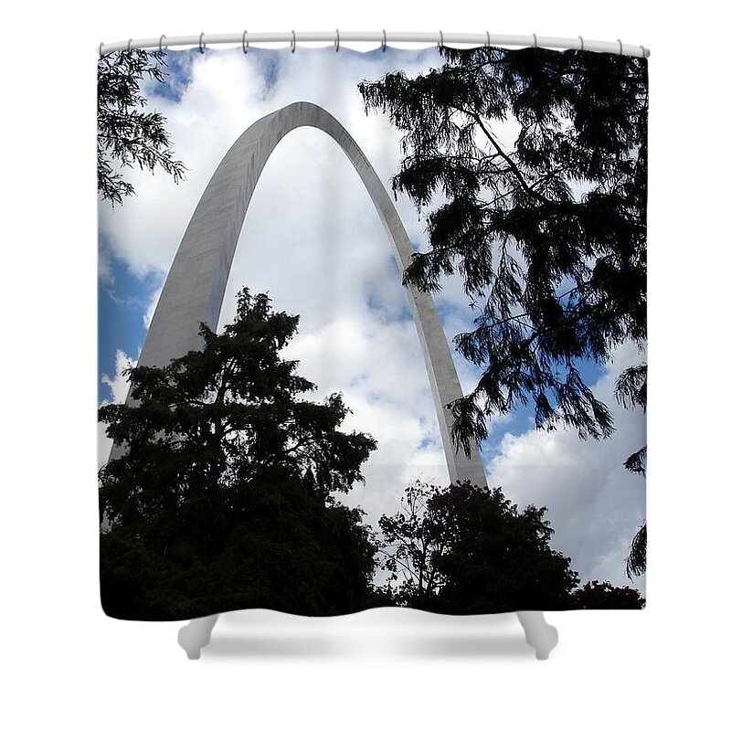 Saint Louis Arch Shower Curtain featuring the photograph Arch to the Sky #4 by Kenny Glover