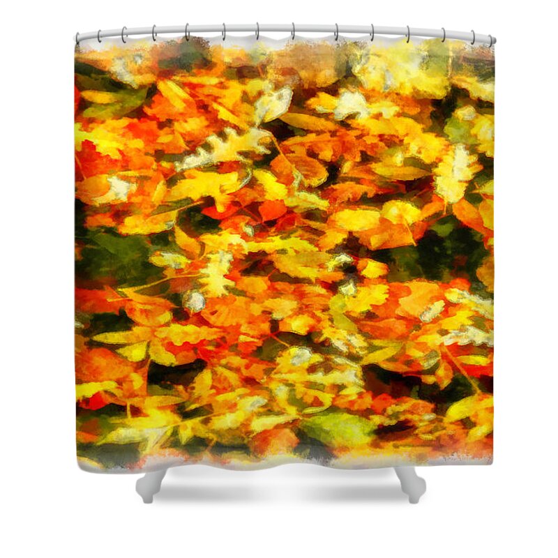 Rossidis Shower Curtain featuring the painting Autumn leaves 2 by George Rossidis